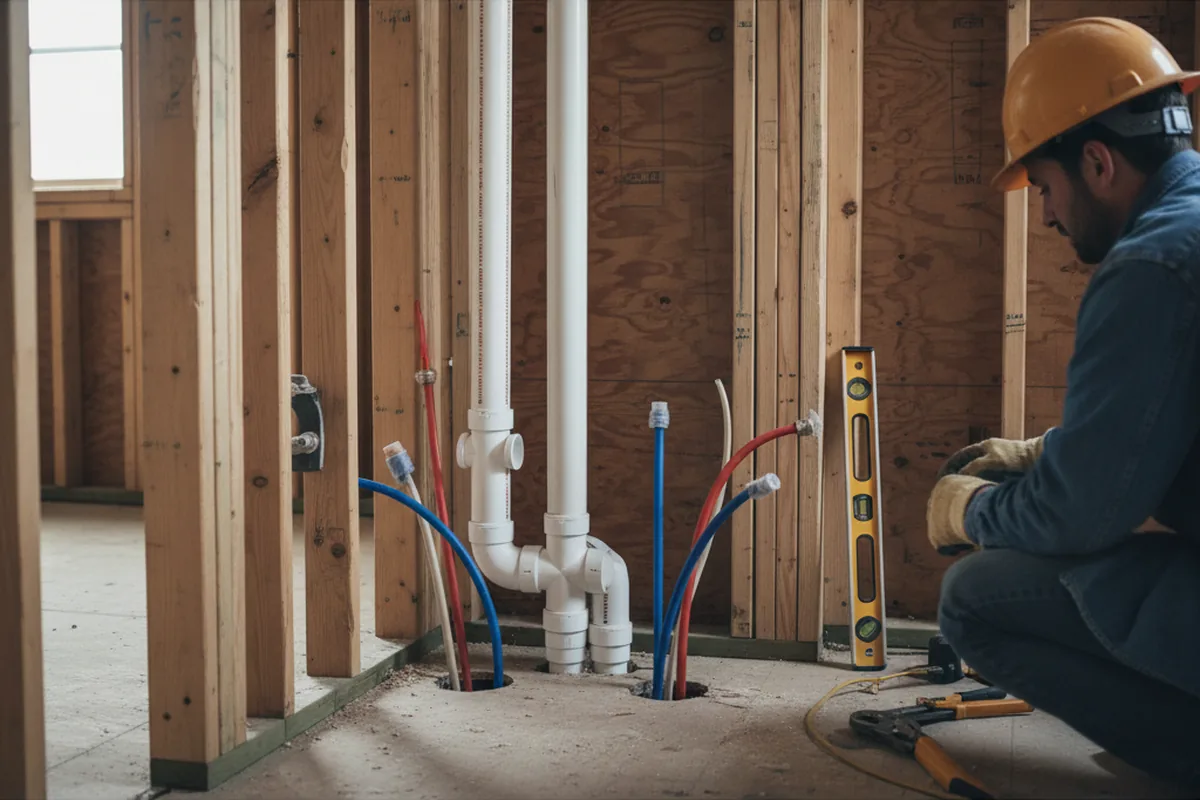 Drain and supply rough-in during Garbage Disposal Repair in Castleton On Hudson