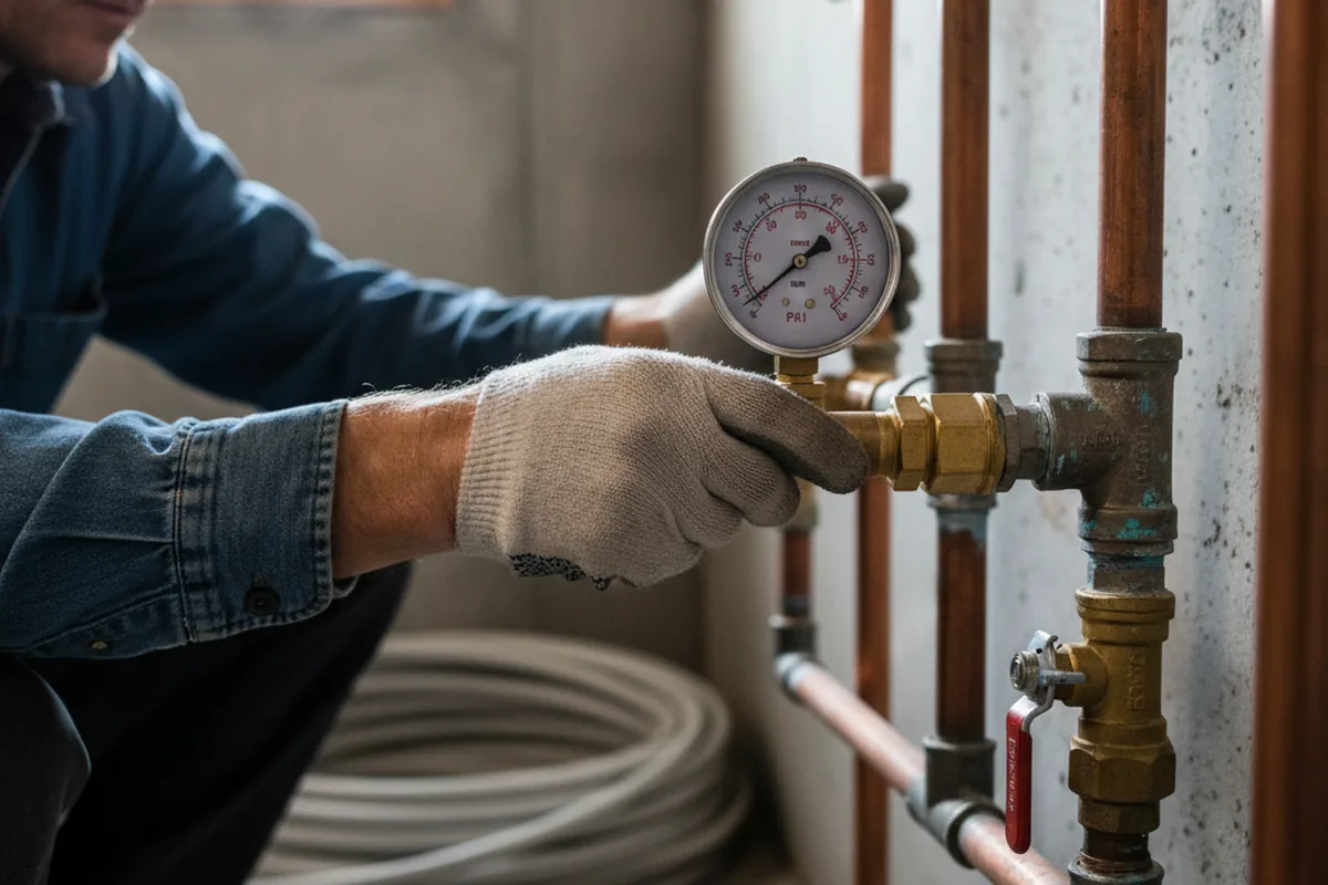Pressure testing a repaired line during Water Line Repair in Castleton On Hudson